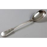 A VICTORIAN SILVER POTATO SPOON, LONDON 1839, WILLIAM EATON, fiddle and thread patttern, 30cm (