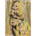 FRANS MARTIN CLAERHOUT (1919 - 2006), NUDE FEMALE FIGURE, mixed media on paper, signed, 59cm by 41.