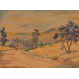 SYDNEY CARTER (1874 - 1945), LANDSCAPE, watercolour on paper, signed and dated 20-8, 27.5cm by 37.