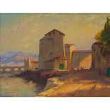 EDWARD ROWORTH (1880 - 1964), AMALFI, gouache on paper, signed and titled, 38cm by 48cm.