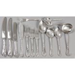 AN EIGHTEEN PLACE SILVERPLATE CUTLERY SET, BY HASTINGS, SHEFFIELD, ENGLAND, comprising: of 18 dinner