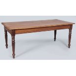 A LATE 19TH CENTURY CAPE DINING TABLE, PROBABLY YELLOWWOOD AND STINKWOOD, the two plank