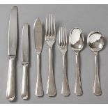 AN EIGHT PLACE SILVERPLATE CHRISTOFLE CUTLERY SET, comprising: of 8 dinner knives, 8 dinner forks, 8