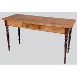 A 19TH CENTURY CAPE YELLOWWOOD AND STINKWOOD SIDE TABLE, the moulded rectangular top above a