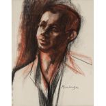 DAVID GARSHEN-BOMBERG (BRITISH: 1890 - 1957), PORTRAIT OF A MAN, pastel on paper, signed and