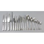 A TWELVE PLACE SILVERPLATE CUTLERY SET, by Arthur Price, comprising: 12 dinner knives, 12 dinner