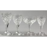 A SUITE OF VAL ST. LAMBERT ST. HELENE CRYSTAL GLASSES, comprising of 12 red wine, 10 white wine,