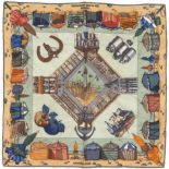 Hermes Silk Twill Scarf Charmes Des Plages Normandes Designed by LoÃ¯c Dubigeon