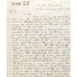 Rare Four-Page Eye Witness Account of Slavery in Carribean, U.S.S. Independence, March 14th, 1843