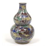 Polychromed and Enameled Double Gourd Vase