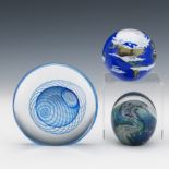 Three Art Glass Paperweights