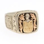 Tri-Color Gold Armorial Ring