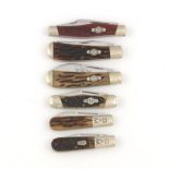 Queen Steel Pocket Knives, Group of 6