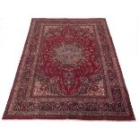 Fine Semi-Antique Hand Knotted Signed Mashad Carpet