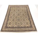 Very Fine Semi-Antique Ivory Nain Silk and Wool Carpet