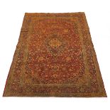 Very Fine Semi-Antique Hand Knotted Golden Kashan Carpet