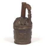 African Tambotie Wood Water Jar with Knot of Wisdom