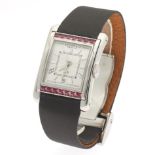 Bedat & Co. No. 7 Automatic Pink Sapphire Tank Style Watch