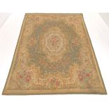 Very Fine Fine Near Antique Hand Chain-Stich Aubusson Style Carpet, ca. 1940's