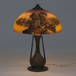 Phoenix Reverse Painted "Gazebo" Lamp