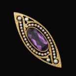 Edwardian Amethyst and Seed pearl Brooch, ca. 1900