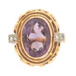 Victorian Gold, Amethyst and Diamond Ring