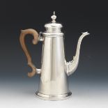 Vintage George II Style Sterling Silver Hand Made Coffee Pot, Marked Cartier