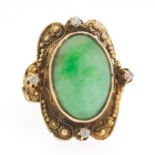 Georgian Gold, Jade and Diamond Ring