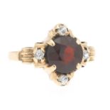 Ladies' Victorian Gold, Garnet and Clear Stone Ring