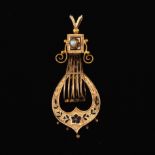 Victorian Two-Tone Gold, Enamel and Seed Pearl Pendant