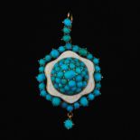 English Victorian Turquoise and Enamel Pendant