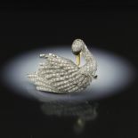 A Very Fine Diamond Swan Brooch