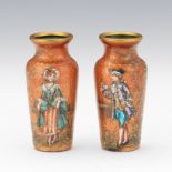 Pair of Limoges Enameled Miniature Vases