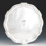 Large Poole Sterling Silver Salver, "Chippendale" Pattern