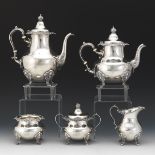 Gorham Sterling Silver Five-Piece Tea/Coffee Service, dated 1957