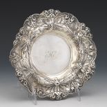 Gorham Art Nouveau Sterling Silver Floral Dish, dated 1900