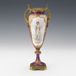 Sevres Porcelain and d'Ore Bronze Mounted Cabinet Vase