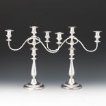 Pair of Sterling Silver Interchangeable Candelabra, M Fred Hirsch Co.