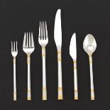 Wallace Sterling Silver Gilt Tableware Service for Twelve, "Golden Aegean" Pattern