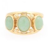 Ladies' Gold and Celadon Jade Ring