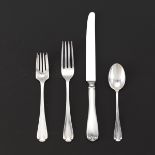 Tiffany & Co. Sterling Silver Tableware Service for Seven, "Flemish" Pattern, dated 1911