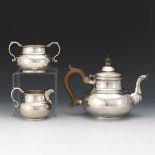 English Art Deco Three-Piece Tea Service, by Searle & Co. Ltd, for Royal Exchange, London, dated 19