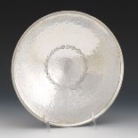 Gorham Hammered Footed Dish with Laurel Leaf Wreath, dated 1913