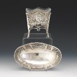 Art Nouveau German 800 Silver Two-Piece Vanity Articles