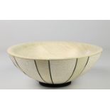 Trevor Lucky (UK) textured and bleached/coloured ash bowl 10x25cm. Signed