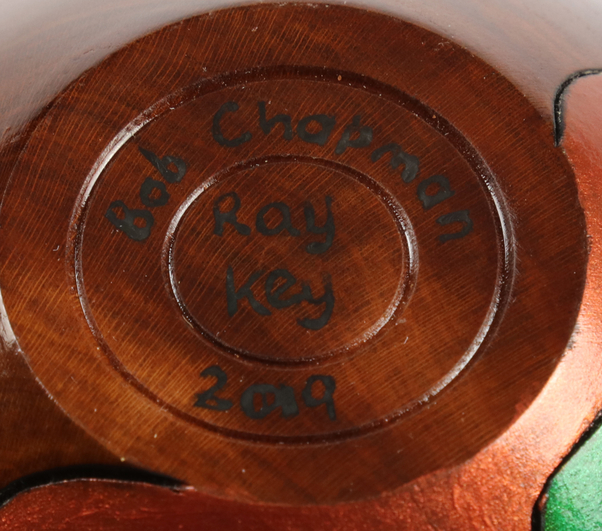 Bob Chapman (UK) canarywood coloured hollow form 8x9cm. Signed - Image 3 of 3