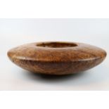 David Woodward (UK) burr oak bowl 13x45cm. Signed
