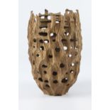 Marcel Van Berkel (Netherlands) oak erosion vessel 19x12cm. Signed