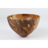 Neil Turner (Australia) textured burr elm bowl 11x17cm. Signed