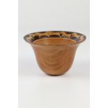 Molly Winton (USA) canarywood decorated bowl 8x14cm. Signed